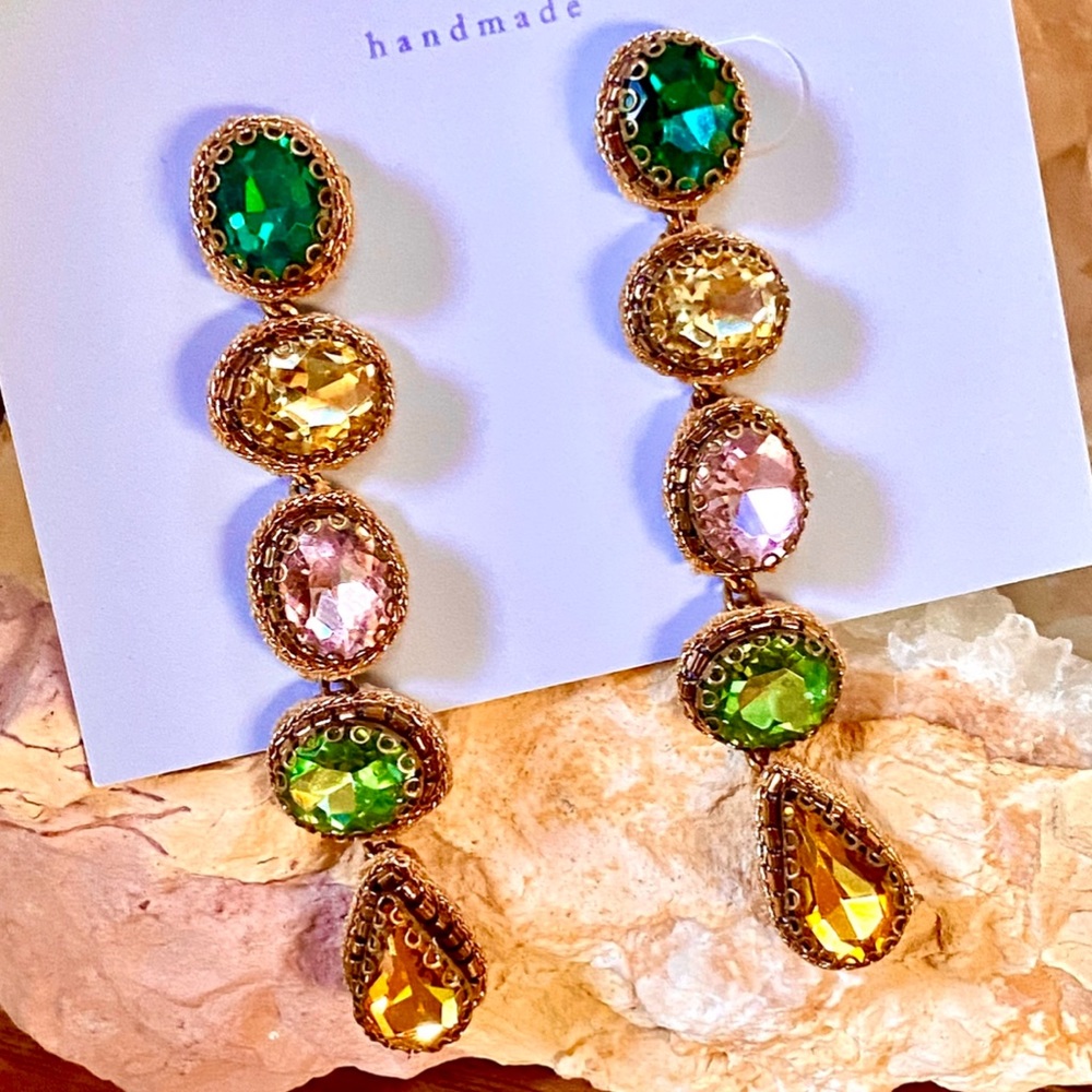 NWT Deepa Gurnani Beaded Crystal Chandeliers